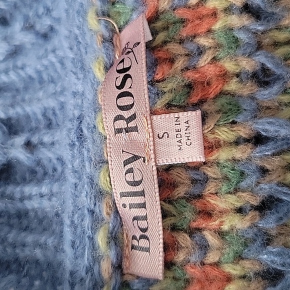 Bailey Rose Antique Floral Button Down Thick Knit Cardigan Sweater Shabby Chic S - Picture 9 of 11